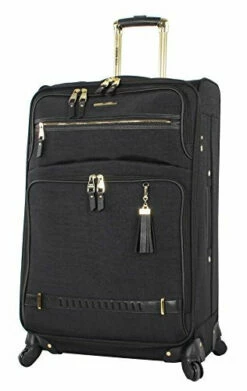 Steve Madden Designer Luggage Collection- 3 Piece Softside Expandable Lightweight Spinner Suitcases- Travel Set Includes Under Seat Bag, 20-Inch Carry On & 28-Inch Checked Suitcase (Peek-A-Boo Black) -TRAVELPRO Sales 41fz wsH9nL