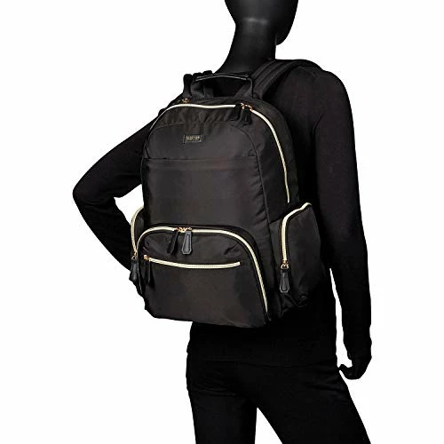 Kenneth Cole Reaction Women's Sophie Backpack Silky Nylon 15" Laptop & Tablet RFID Bookbag For School, Work, & Travel, Black With 20" Carry-On, One Size 4 Kenneth Cole Reaction Women's Sophie Backpack Silky Nylon 15" Laptop & Tablet RFID Bookbag For School, Work, & Travel, Black With 20" Carry-On, One Size - Image 2