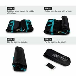 REDCAMP 85L Foldable Duffle Bag With Wheels 26", 1680D Oxford Collapsible Large Duffel Bag With Rollers For Camping Travel Gear, Black -TRAVELPRO Sales 41gUSS8wVIL