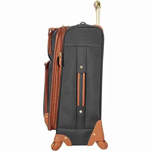 Steve Madden Designer Luggage Collection - Expandable 24 Inch Softside Bag - Durable Mid-sized Lightweight Checked Suitcase With 4-Rolling Spinner Wheels (Global Black) 8 Steve Madden Designer Luggage Collection - Expandable 24 Inch Softside Bag - Durable Mid-sized Lightweight Checked Suitcase With 4-Rolling Spinner Wheels (Global Black) - Image 6