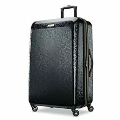 American Tourister Belle Voyage Hardside Luggage With Spinner Wheels, Black, Checked-Large 28-Inch