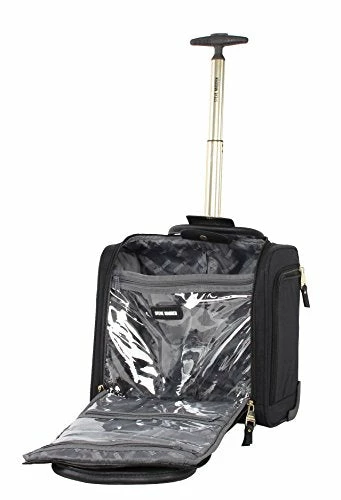Steve Madden Designer 15 Inch Carry On Suitcase- Small Weekender Overnight Business Travel Luggage- Lightweight 2- Rolling Spinner Wheels Under Seat Bag For Women (Peek-A-Boo Black) 4 Steve Madden Designer 15 Inch Carry On Suitcase- Small Weekender Overnight Business Travel Luggage- Lightweight 2- Rolling Spinner Wheels Under Seat Bag For Women (Peek-A-Boo Black) - Image 2