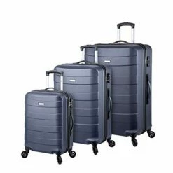 Regent Square Travel - 3 Piece Luggage Sets With Build-In TSA Lock And Spinner Goodyear Wheels – Mangusta, Hard Case (Asphalt)