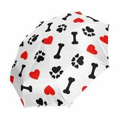 XLING Automatic Umbrellas Love Animal Dog Paw Print Anti-Slip Windproof Compact Rain Umbrella For Women Men -TRAVELPRO Sales 41jq346 EIL