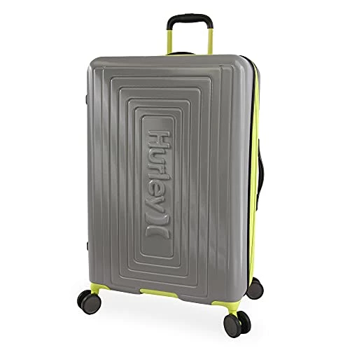 Hurley Suki Hardside Spinner Check In Luggage 29", Light Grey/Neon 3 Hurley Suki Hardside Spinner Check In Luggage 29", Light Grey/Neon