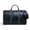 Project 11 Garment Weekender Black Leather With Blue Accents By Hook & Albert