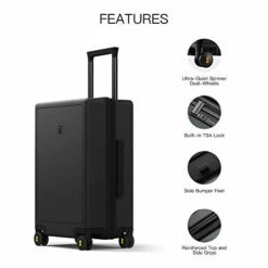 LEVEL8 Elegance Matte Carry-On Luggage, 20” Hardside Suitcase, Lightweight PC Matte Hardcase Spinner Trolley For Luggage, TSA Approved Cabin Luggage With 8 Spinner Wheels- Black, 20-Inch Carry-On -TRAVELPRO Sales 41lmPGysCQL