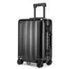 JBAG-one 100% Aluminum-Magnesium Alloy Rolling Luggage Spinner Men Business Suitcase Wheels 20 Inch Cabin Trolley Travel Bag,Black