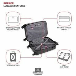 SwissGear 7366 Hardside Expandable Luggage With Spinner Wheels, Black, Carry-On 18-Inch -TRAVELPRO Sales 41n4glCGKzS