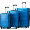 3 Piece Set Luggage Spinner Hardshell Lightweight Durable Suitcase TSA Lock, Women Men Teens Home Outdoor School Travel Carry On Luggage Sets, 20/24/28 Inch Deep Blue -TRAVELPRO Sales 41nawro8OoS