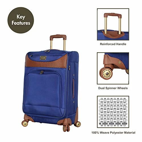 Caribbean Joe Castaway Designer Luggage - 4 Piece Softside Expandable Lightweight Spinner Suitcases- Travel Set Includes Tote Bag, 20-Inch Carry On, 24 Inch And 28-Inch Suitcases (Royal Blue) 9 Caribbean Joe Castaway Designer Luggage - 4 Piece Softside Expandable Lightweight Spinner Suitcases- Travel Set Includes Tote Bag, 20-Inch Carry On, 24 Inch And 28-Inch Suitcases (Royal Blue) - Image 7