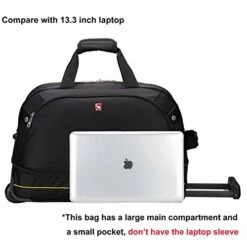OIWAS Small Rolling Duffle Bag With Wheels Travel 22 Inch Carry On Luggage Tote Suitcase Unisex-Adult Short Term Trips Expandable 45L To 55L Women Men Black -TRAVELPRO Sales 41ni KWxzJL