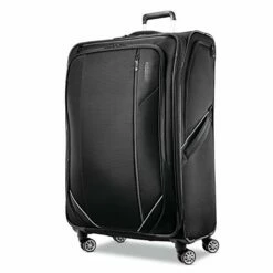 American Tourister Zoom Turbo Softside Expandable Spinner Wheel Luggage, Black, Checked-Large 28-Inch