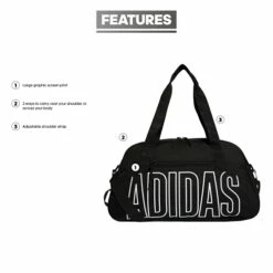Adidas Graphic Duffel Bag, Black/White, One Size -TRAVELPRO Sales 41pfwchGSSS