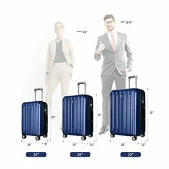 FOCHIER 3 Piece Hardshell Luggage Set, Expandable Hardside Lightweight Fashion PC+ABS Suitcase With Spinner Wheels & TSA Lock (20/24/28), Blue -TRAVELPRO Sales 41qiJG2T2 S