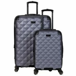 Kenneth Cole Reaction Diamond Tower Luggage Collection Lightweight Hardside Expandable 8-Wheel Spinner Travel Suitcase, Smokey Purple, 2-Piece Set (20" & 28")