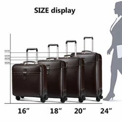 Retro Travel Suitcase Rolling Spinner Luggage Women Trolley Case 24inch Wheels Man 20inch Box PVC Vintage Cabin Travel Bag Trunk (Color : 24inch) -TRAVELPRO Sales 41sGDMG6OdL