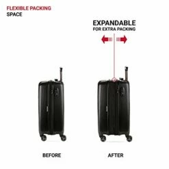 SwissGear 7272 Energie Hardside Luggage Carry-On Luggage With Spinner Wheels & TSA Lock, Black, 19” -TRAVELPRO Sales 41sSCdRCwxL