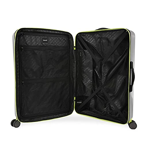 Hurley Suki Hardside Spinner Check In Luggage 29", Light Grey/Neon 4 Hurley Suki Hardside Spinner Check In Luggage 29", Light Grey/Neon - Image 2