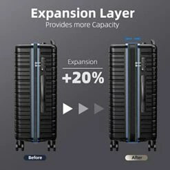 BEOW Expandable Luggage Sets Clearance 3 Piece Hardshell Lightweight PC+ABS Suitcase Spinner Wheels TSA Lock Black -TRAVELPRO Sales 41sv7dcc24L