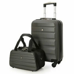 Aerolite 22x14x9” Hard Shell Suitcase Spinner Carry On + Under Seat Holdall