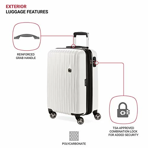 SwissGear 7272 Energie Hardside Expandable Luggage With Spinner Wheels, White, Carry-On 19-Inch 10 SwissGear 7272 Energie Hardside Expandable Luggage With Spinner Wheels, White, Carry-On 19-Inch - Image 8