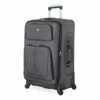 SwissGear Sion Softside Luggage With Spinner Wheels, Dark Grey, Checked-Medium 25-Inch