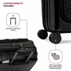 SwissGear 8836 Durable Expandable Spinner Luggage, Black, Carry-On 20-Inch -TRAVELPRO Sales 41uZ4B2uGwL