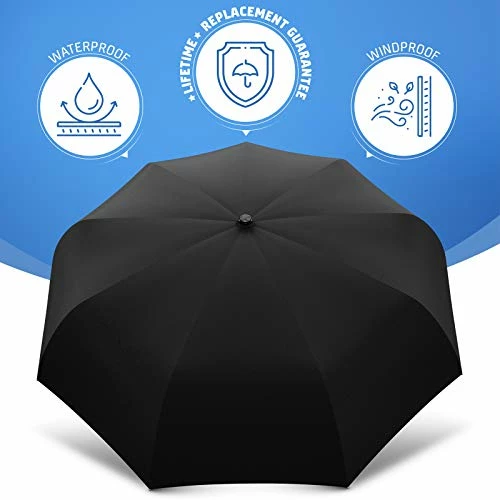 Rain-Mate Compact Travel Umbrella - Pocket Portable Folding Windproof Mini Umbrella - Auto Open And Close Button And 9 Rib Reinforced Canopy (Blue Sky) 8 Rain-Mate Compact Travel Umbrella - Pocket Portable Folding Windproof Mini Umbrella - Auto Open And Close Button And 9 Rib Reinforced Canopy (Blue Sky) - Image 6