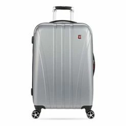 SwissGear 7585 Hardside Spinner Luggage, Silver, Checked-Medium 23-Inch -TRAVELPRO Sales 41vXmtZ3ImL