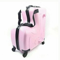 Fetcoi 20" Travel Luggage Rolling Suitcase Ride On Cartoon Luggage ABS+PU Unisex Case Pink -TRAVELPRO Sales 41vuL8ZuInS