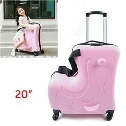 Fetcoi 20" Travel Luggage Rolling Suitcase Ride On Cartoon Luggage ABS+PU Unisex Case Pink -TRAVELPRO Sales 41wPSdgvO4S