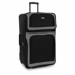 U.S. Traveler New Yorker Lightweight Softside Expandable Travel Rolling Luggage Set, Black/Grey, 4-Piece (15/21/25/29) -TRAVELPRO Sales 41wkC6PPIGL