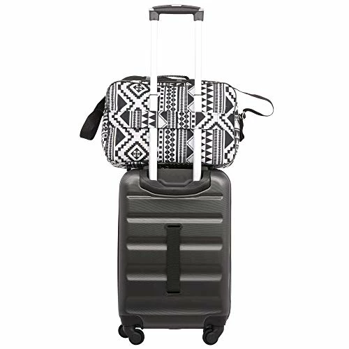 16 Inch Carry On Hand Luggage Flight Duffle Bag, 2nd Bag Or Underseat, 19L (Black Aztec) 7 16 Inch Carry On Hand Luggage Flight Duffle Bag, 2nd Bag Or Underseat, 19L (Black Aztec) - Image 5