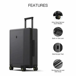 LEVEL8 Luminous Textured Medium Checked Luggage, 24” Hardshell Suitcase, Lightweight PC Textured Hardside Spinner Trolley For Luggage, TSA Approved Checked Luggage With 8 Spinner Wheels, Dark Grey, 24-Inch Checked-In 17 LEVEL8 Luminous Textured Medium Checked Luggage, 24” Hardshell Suitcase, Lightweight PC Textured Hardside Spinner Trolley For Luggage, TSA Approved Checked Luggage With 8 Spinner Wheels, Dark Grey, 24-Inch Checked-In -TRAVELPRO Sales 41wnFQu ODL