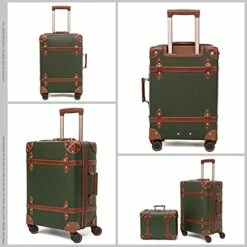 NZBZ Vintage Luggage Sets With Spinner Wheels Cute Carry On Suitcase Tsa Lock Luggage 3 Pieces (Green, 14inch & 20inch & 28inch) 11 NZBZ Vintage Luggage Sets With Spinner Wheels Cute Carry On Suitcase Tsa Lock Luggage 3 Pieces (Green, 14inch & 20inch & 28inch) -TRAVELPRO Sales 41wqXZGTyHS