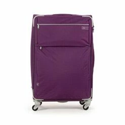 Cloe Checked Large 28 Inch Water-Resistant Luggage With 360º-spinner Wheels In Purple Color