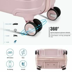 Somago 20IN Carry On Luggage And 14IN Mini Cosmetic Cases Travel Set Hardside Luggage With Spinner Wheels Lightweight Polypropylene Suitcase With TSA Lock (2-Piece Set (14/20), Nude Pink) -TRAVELPRO Sales 41xIMHm8NAL