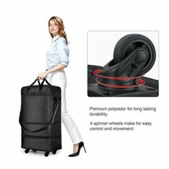Hanke Expandable Foldable Suitcase Luggage Rolling Travel Bag Duffel Tote Bag For Men Women Lightweight Carry-on Suitcase Large Capacity Luggage With Universal Wheel(Black) -TRAVELPRO Sales 41xwUn5gYmL