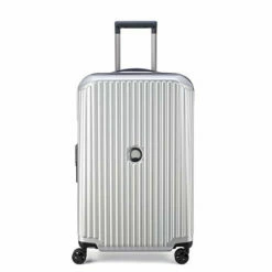 DELSEY Paris Securitime Expandable Luggage With Spinner Wheels, Silver, Checked-Medium 25 Inch