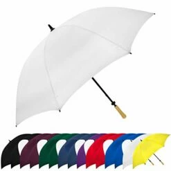 STROMBERGBRAND UMBRELLAS Large Golf Windproof Umbrella 62 Arc Size For Men & Women Manual Opening, Rustproof, Lightning Resistant, White, One