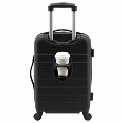 Wrangler Smart Luggage Set With Cup Holder And USB Port, Black, 20-Inch Carry-On