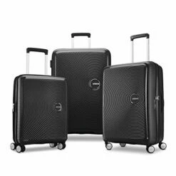 American Tourister Curio Hardside Luggage With Spinner Wheels, Black, 3-Piece Set (20/25/29)