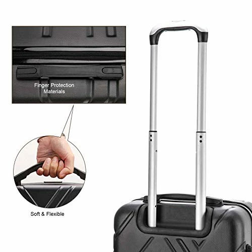 4PC Luggage Sets, ABS Hardshell Luggage Set Lightweight Hard Shell Travel Suitcases W/Spinner Wheels Free Suitcase Cover(18 20 24 28Inch) (Black) 7 4PC Luggage Sets, ABS Hardshell Luggage Set Lightweight Hard Shell Travel Suitcases W/Spinner Wheels Free Suitcase Cover(18 20 24 28Inch) (Black) - Image 5