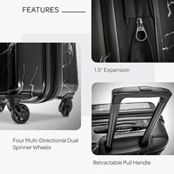 American Tourister Moonlight Hardside Expandable Luggage With Spinner Wheels, Black Marble, 2-Piece Set (21/24) -TRAVELPRO Sales 5117tmMHOXL