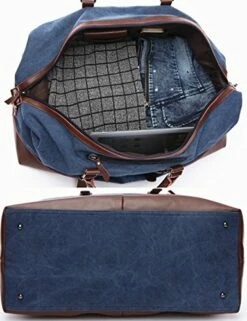 BAOSHA Oversized Canvas PU Leather Travel Tote Duffel Bag Weekender Overnight Bag (Black) -TRAVELPRO Sales 511Q0SHgMiL