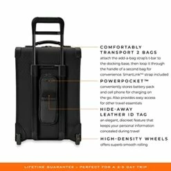 Briggs & Riley Baseline Uprights, Black, Essential 2-Wheel Carry-On -TRAVELPRO Sales 511VfzLs9tL