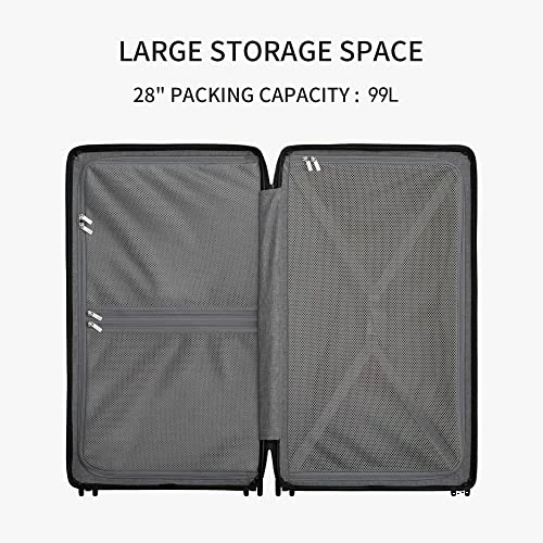 LEVEL8 Trunk Luggage, 28 Inch Luggage With Spinner Wheels, Luminous Textured 28 Inch Checked Large Luggage, Lightweight PC With TSA Lock - 28 Inch, Black 5 LEVEL8 Trunk Luggage, 28 Inch Luggage With Spinner Wheels, Luminous Textured 28 Inch Checked Large Luggage, Lightweight PC With TSA Lock - 28 Inch, Black - Image 3