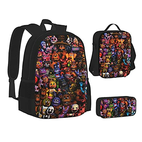 Five Nights At Freddy'S Backpack 3pcs Set Youth Boys Shoulder Bag Girls Bookbag With Lunch Bog Pencil Case Teens 11 Five Nights At Freddy'S Backpack 3pcs Set Youth Boys Shoulder Bag Girls Bookbag With Lunch Bog Pencil Case Teens - Image 9