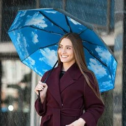 Rain-Mate Compact Travel Umbrella - Pocket Portable Folding Windproof Mini Umbrella - Auto Open And Close Button And 9 Rib Reinforced Canopy (Blue Sky) 14 Rain-Mate Compact Travel Umbrella - Pocket Portable Folding Windproof Mini Umbrella - Auto Open And Close Button And 9 Rib Reinforced Canopy (Blue Sky) -TRAVELPRO Sales 513fnEkzKiL